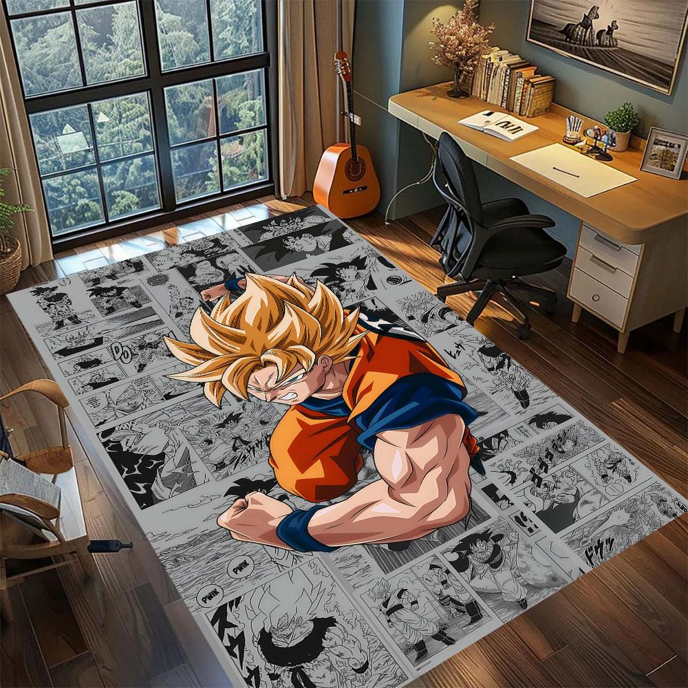 Ковер с персонажем аниме DragonBall для гостиной, спальни, домашнего декора, крутой коврик из фильма, игровой коврик для пола