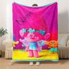 Trolls Poppy Themed Flannel Blanket Personalized Name Soft Warm And Versatile For Sofa Bed Office And Travel Machine Washable Comfortable In All
