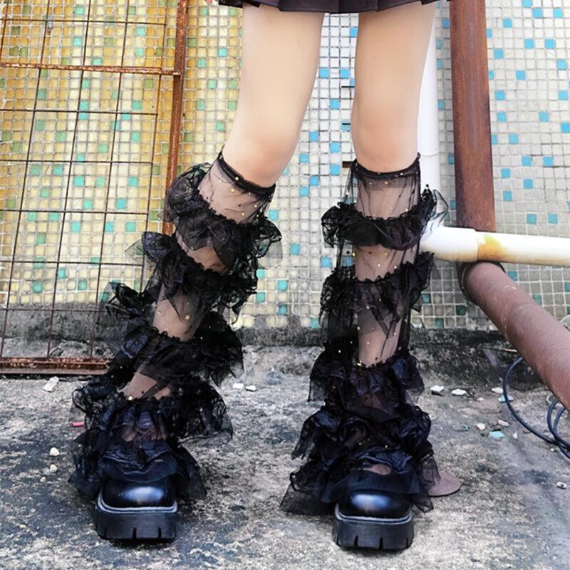 Women's Leg Warmer Sweet Ruffle Lace Leg Sleeves Summer Thin Leg Sleeves Gift