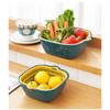 Double Hollow Drain Basket Contrast Color Hot Pot Platter Washing Basket Kitchen Fruit and Vegetable Storage Fruit Basin Washing Basin