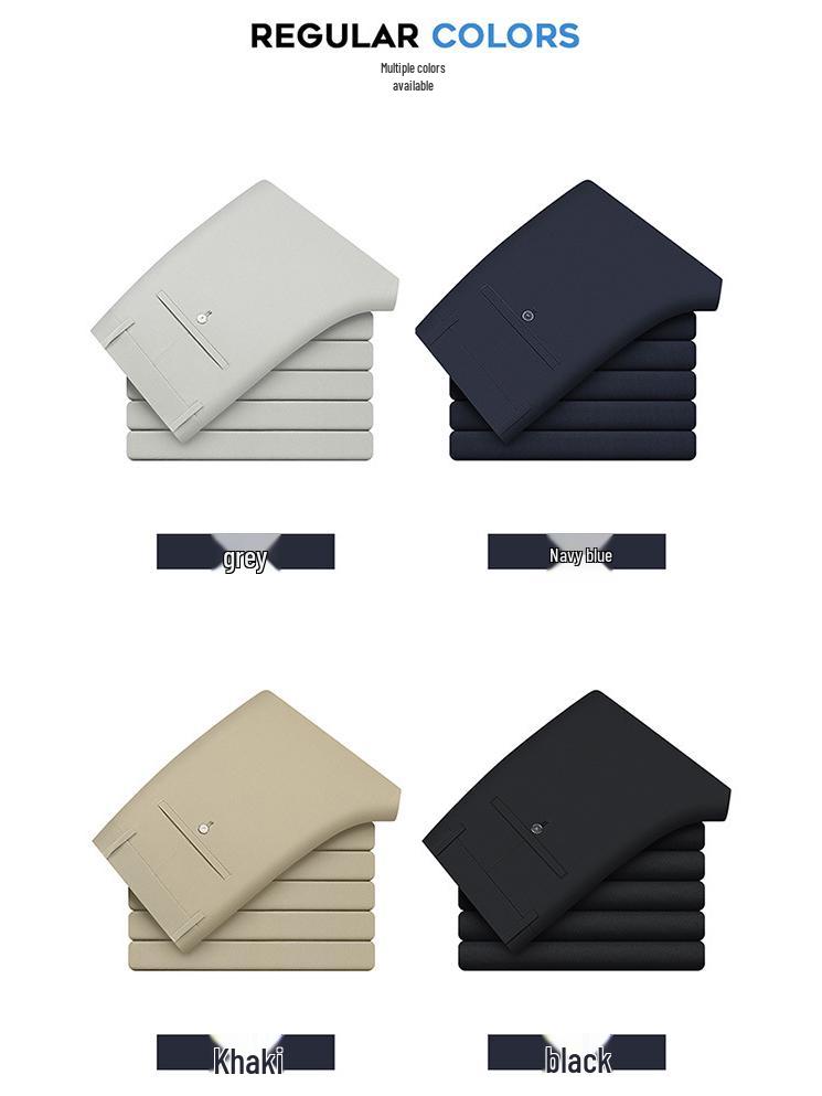 Men's Ice Silk Stretch Summer Business Casual Pants