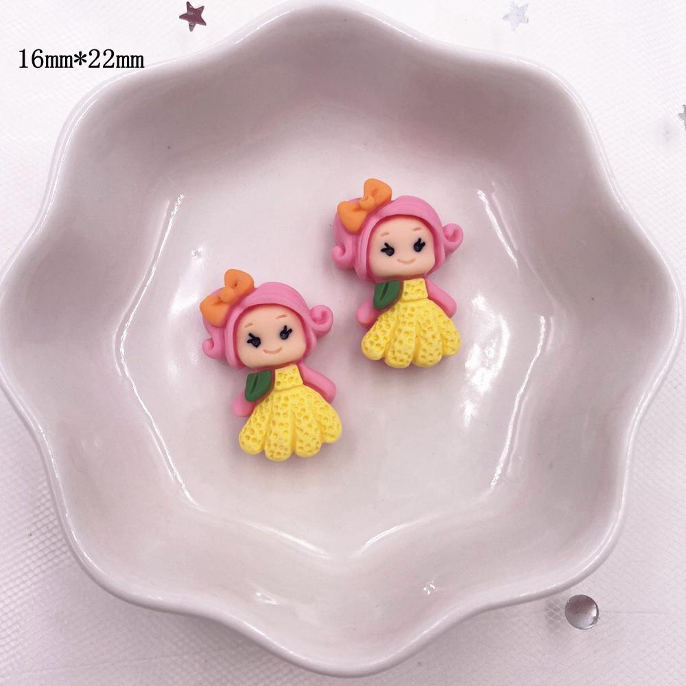 20 шт., красочные смоляные мини-принцессы для девочек, аниме, кабошон с плоской спинкой, скрапбукинг, аксессуары для рукоделия, декор, фигурка
