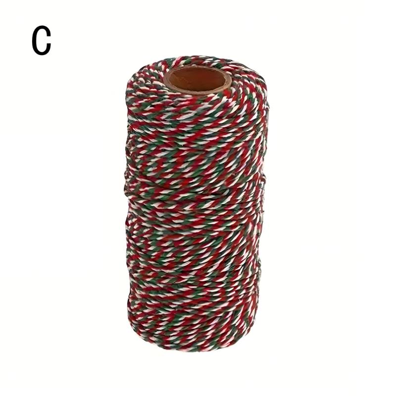 100 м х 2 мм хлопковые шнуры красный зеленый белый смешанный цвет бирка веревка шпагат нить DIY подарочная упаковочная лента рождественское украшение