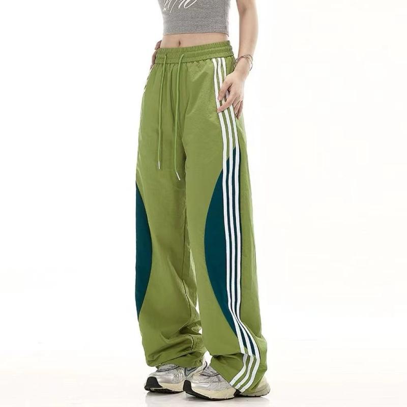 Эстетические полосатые спортивные брюки-карго Y2k, новые женские элегантные тонкие летние повседневные брюки, свободные уличные спортивные штаны для бега