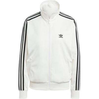 adidas Оригинальная куртка Adicolor Firebird Track Logo Print Striped Loose Fit Stand Wool с длинным рукавом и воротником-стойкой, женские куртки белого цвета JF6547