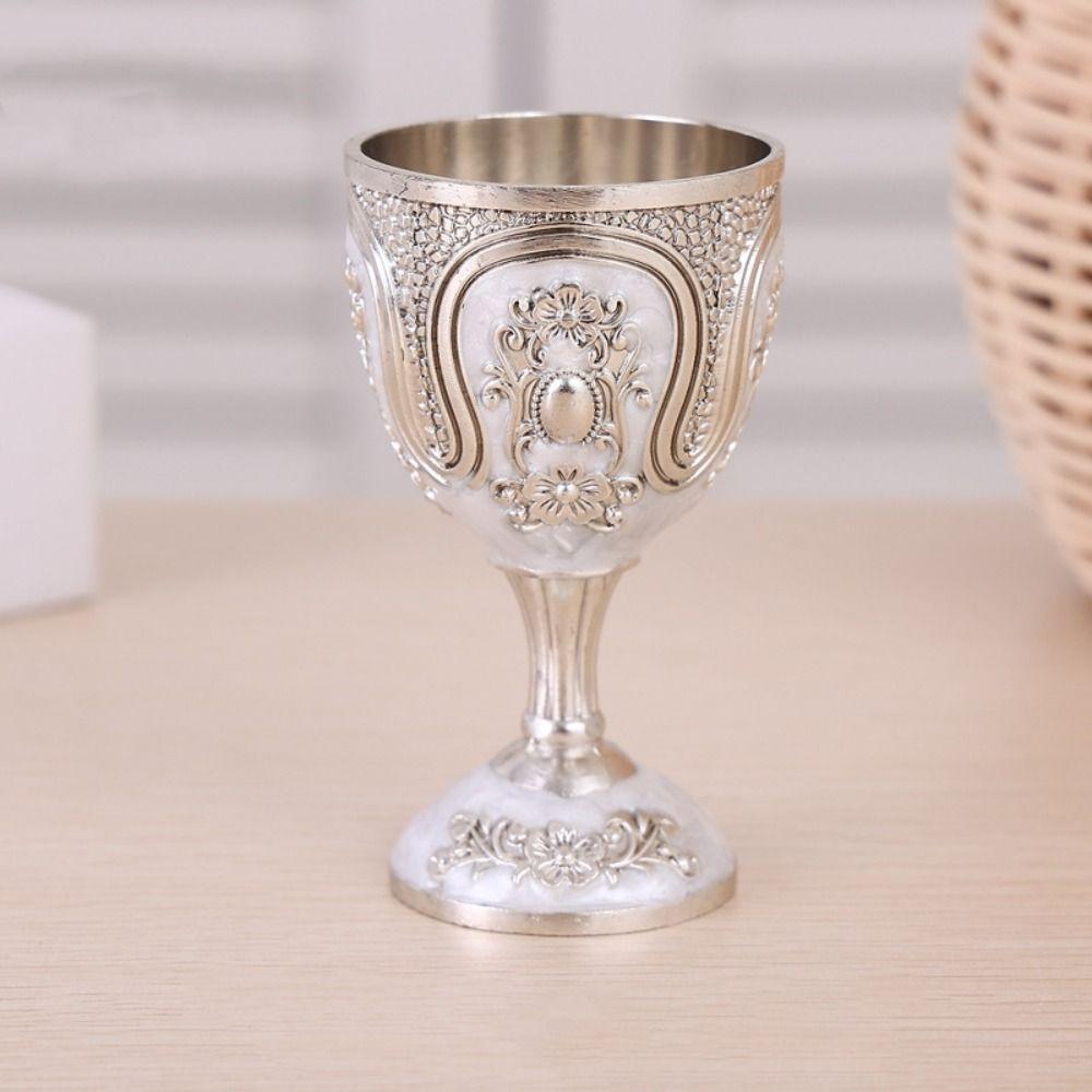 European Style Wine Glass Classic Metal White Wine Cup New Goblet Family Friend Neighbor Gift