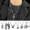 Scream Skull Pendant Necklace Vintage Hip Hop Punk Personality Stainless Steel Snake