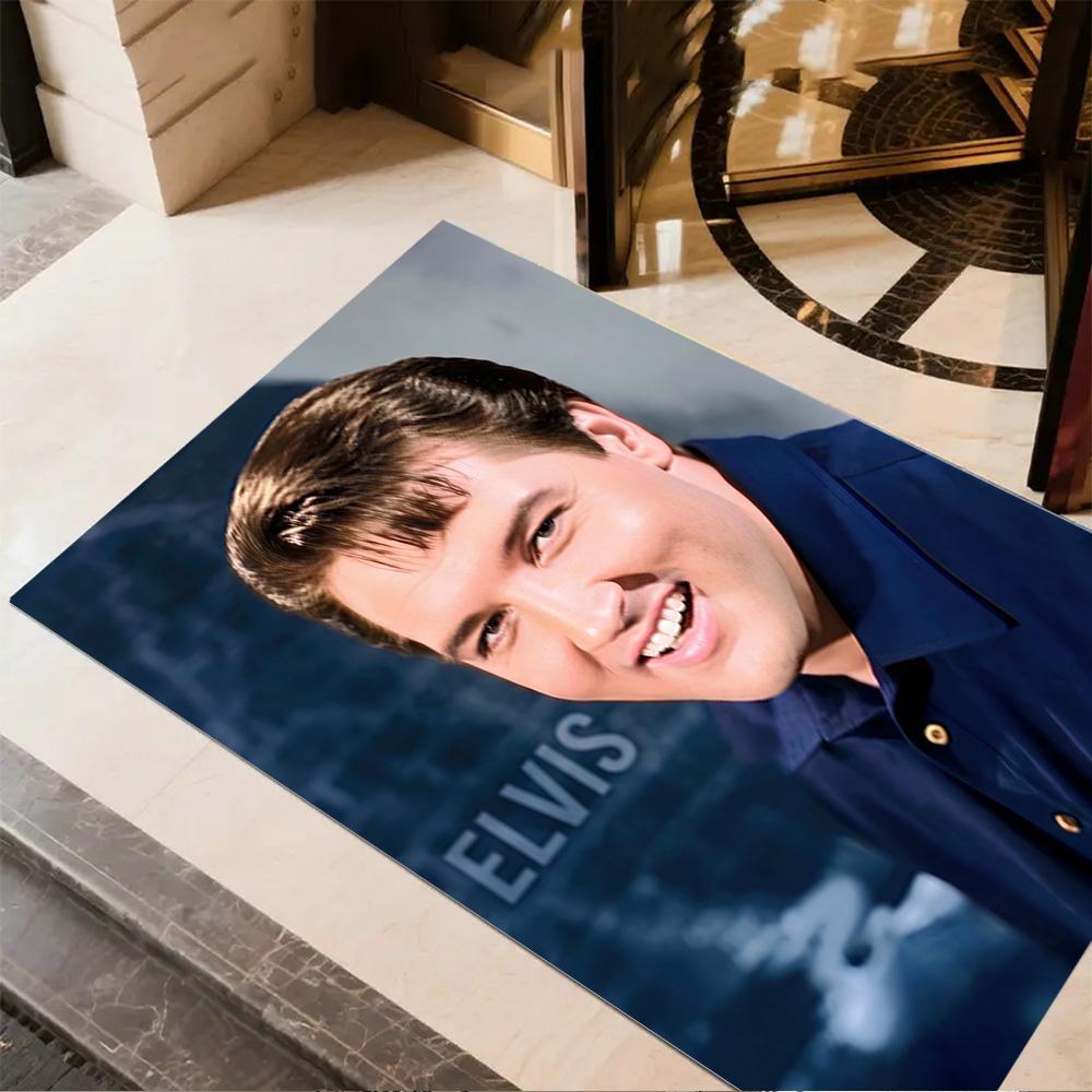 Elvis Presley's Iconic Smile Floor Rug Office Rug Design for Game Room Playrooms Kitchen Foyer Anti-slip Rug Anime Office Decor
