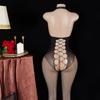 Women Sexy Fishnet Bodysuits Erotic Lingerie Transparent Open Crotch See Through Bodystockings Mesh Long Socks Female Underwear