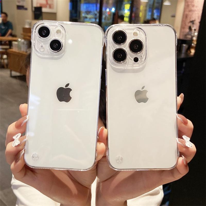 Противоударный прозрачный чехол-бампер для телефона Iphone 13 12 11pro Max Xr, защитная задняя крышка без боковой рамки, прозрачные чехлы для Iphone13