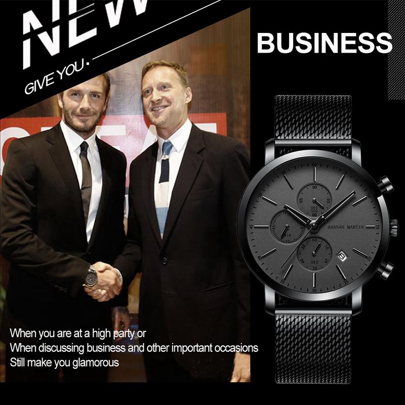 Мужские часы, модные брендовые многофункциональные сетчатые деловые водонепроницаемые наручные часы с маленьким циферблатом Relogio Masculino