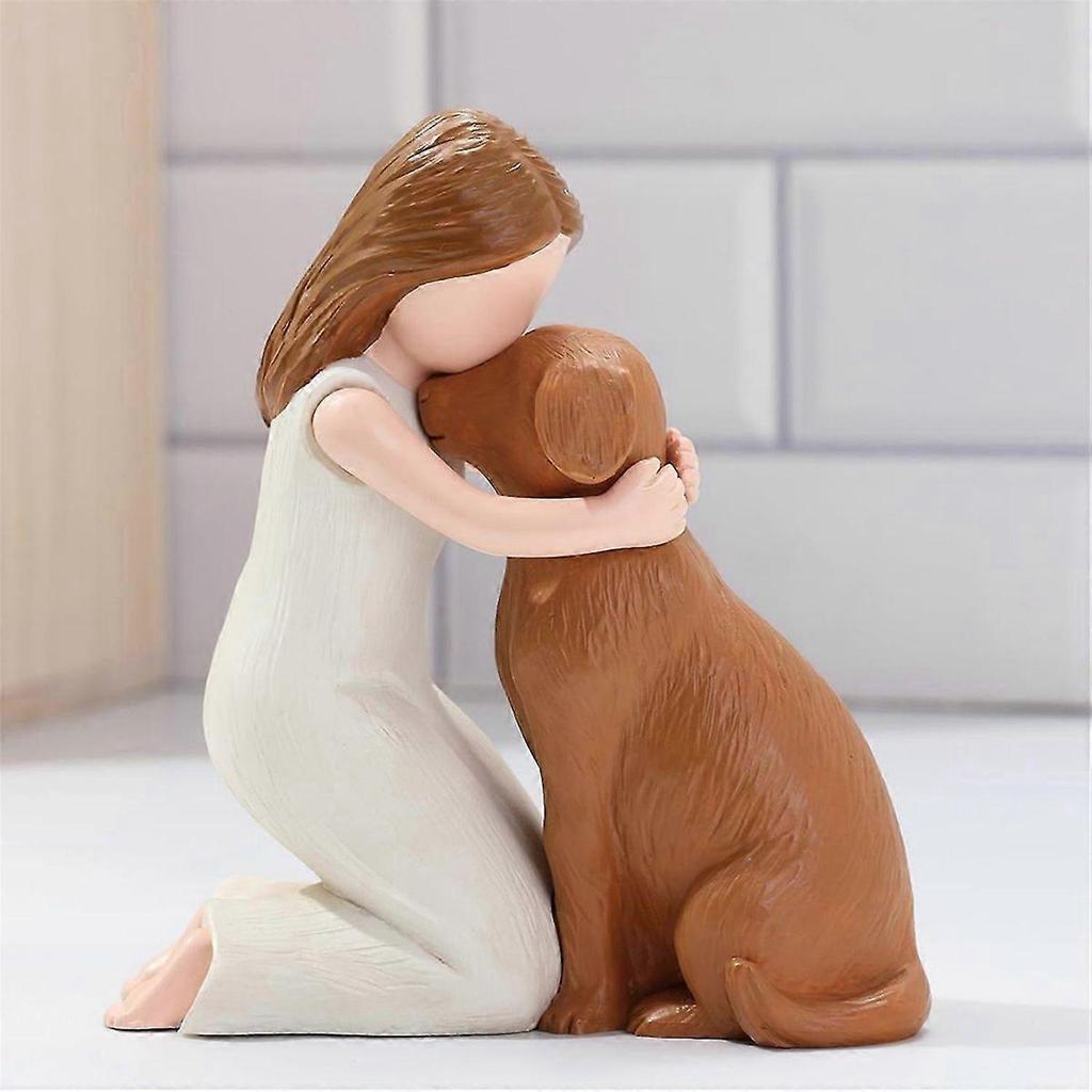 Love My Dog Figurines Statues, Dog Angel Friendship Remembrance Gifts, Sculpted Hand-Painted Figure