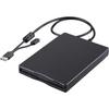 Дисковод для гибких дисков, внешний USB и Type-C 3,5 дюйма, 1,44 МБ, FDD, для Windows 11/10/8/7/2000/XP, Vista, ПК, ноутбука и настольного компьютера, черный