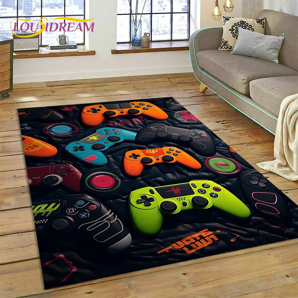 Retro GamePad Games Console Game Boy Cartoon Carpet Rug for Bedroom Living Room Home Sofa Decoration,kids Large Decor Floor Mat