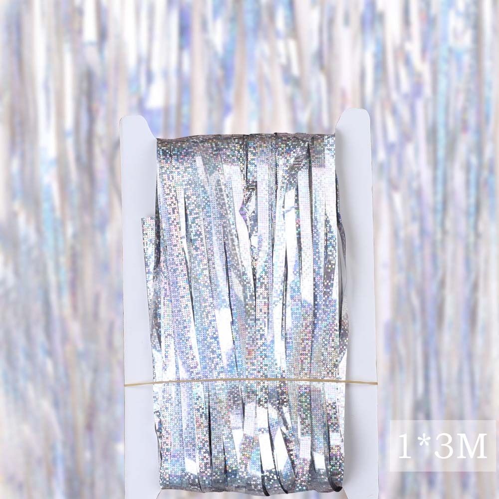 Настенное украшение Вечеринка по случаю дня рождения Свадьба Выпускной Фольгированная штора Кисточки Дождевая штора Дверная штора