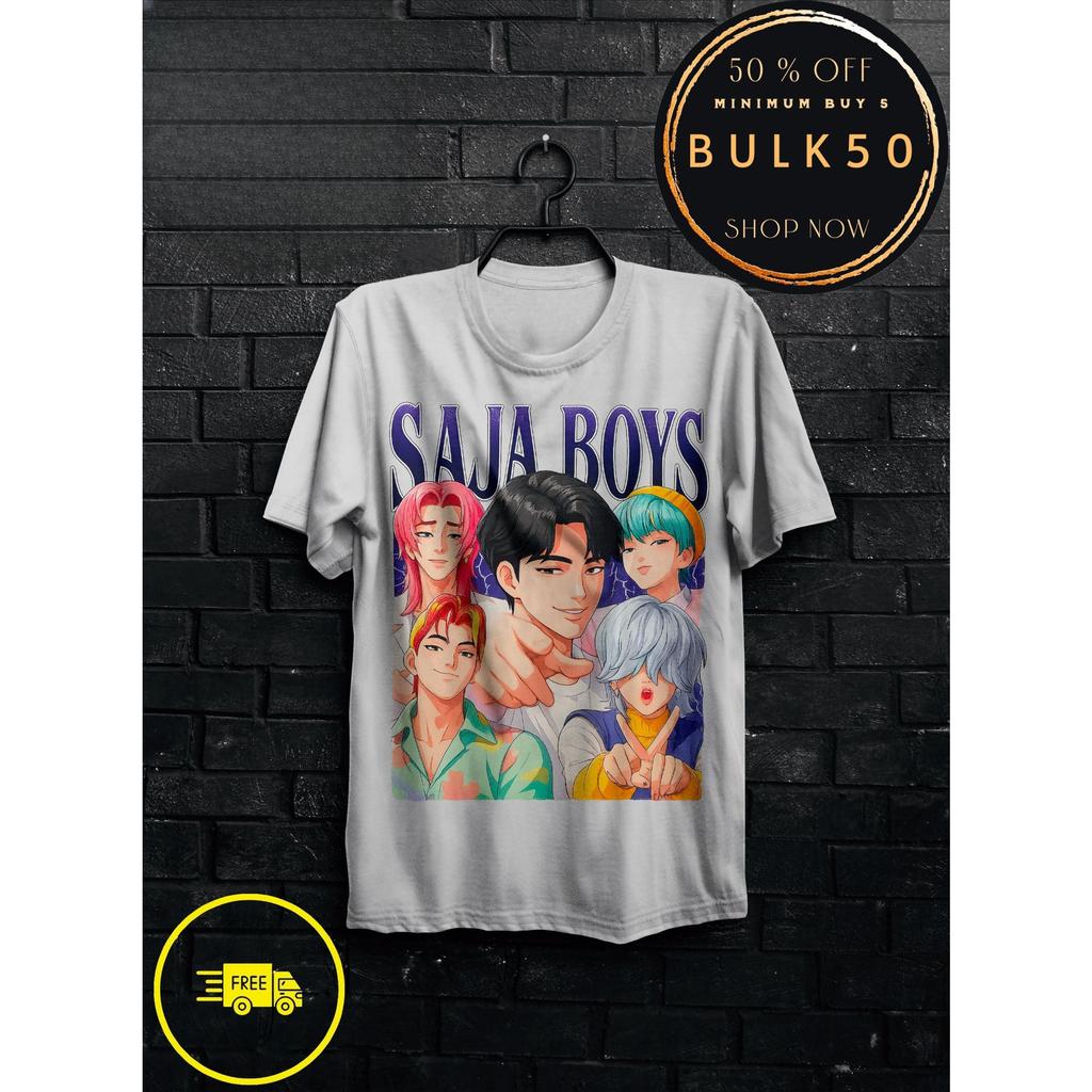 Аниме K-Pop Футболка Охотники на демонов Харадзюку Круглый вырез Повседневная рубашка Подарок