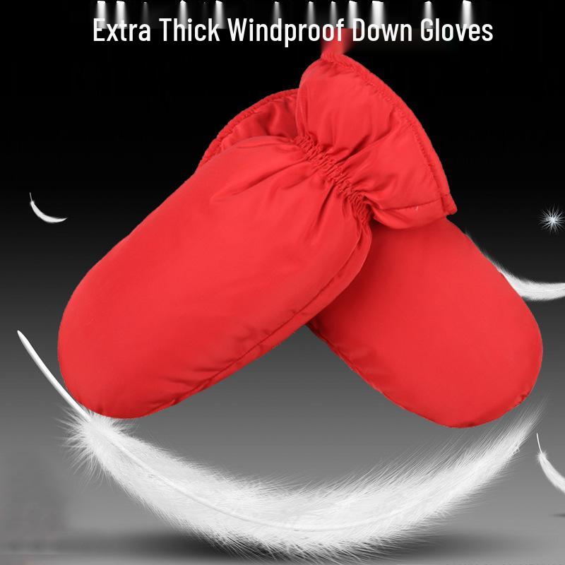 Мужские и женские ветрозащитные зимние велосипедные перчатки - Толстые, теплые хлопковые варежки