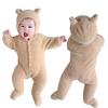 TUPOLILI Baby Kigurumi Bear Long Coverall with and Baby Halloween Baby Baby Shower Warm and Cute for Fall and Winter Romper, Sleeves, Feet, Hat, Ears,