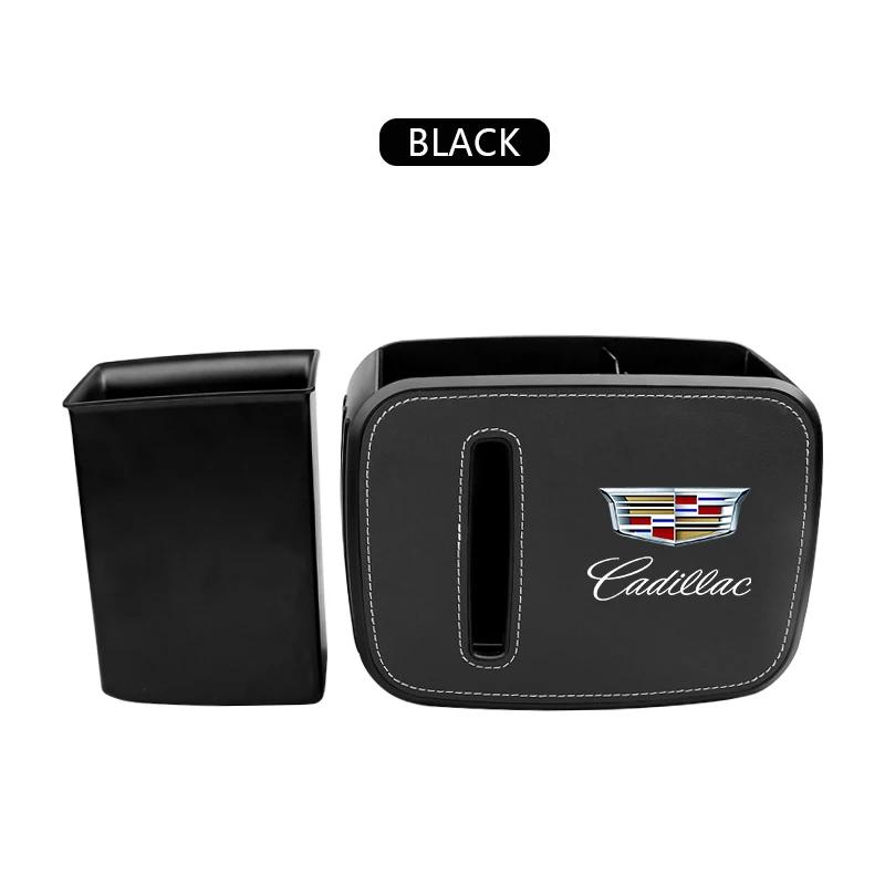 Car interior High-quality car tissue box leather storage box For Cadillac Logo Escalade CTS ATS SRX XTS XT5 STS CT5 CT6 BLS XLR