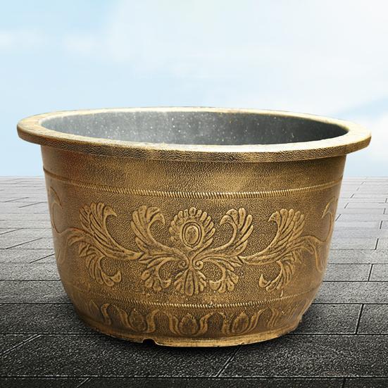 Большой цветочный горшок Утолщенный горшок для растений с дренажным отверстием Ретро смола Лотос Кашпо для комнатных и уличных растений Домашнее садоводство