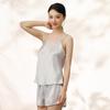 100% Mulberry Silk Summer Minimalist High-End Suspender Shorts Home Suit Set for Women