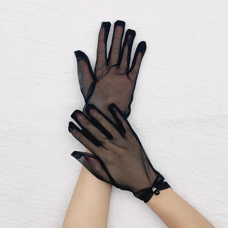 Летние Простые Солнцезащитные Сетчатые Кружевные Тонкие Жемчужные Перчатки Свадебное Платье Вуаль Аксессуары Перчатки