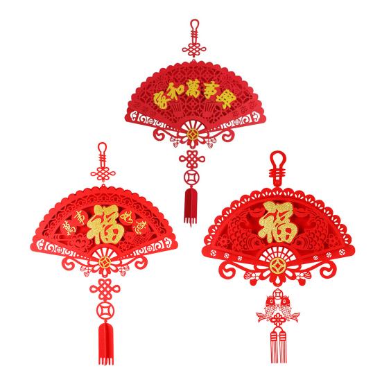 Китайское новогоднее украшение из фетра, весенний фестиваль, кулон «Фу Фортуна», китайские подвесные украшения на удачу для новогоднего декора двери