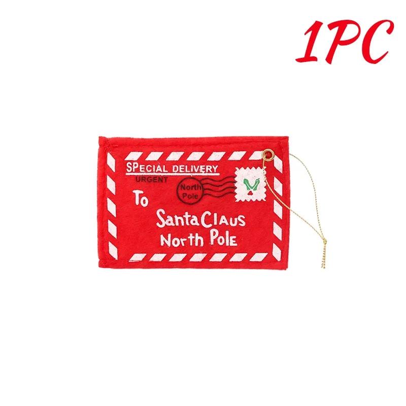 Wholesale Christmas Letter Candy Bag Decoration Santa Claus Felt Envelope Embroidery for Home Tree Ornament Kids Holiday Gifts
