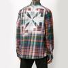 Off-White Рубашка в клетку из фланели с трафаретом, оранжевые/черные мужские топы OMGA133E20FAB0012010