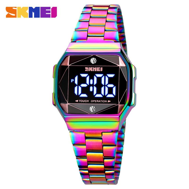 Skmei Moment Beauty Fashion Многофункциональные женские часы со светодиодной подсветкой, женские часы со студенческой водонепроницаемой электронной наручной камерой