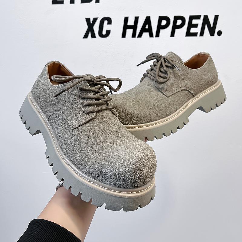 Men's Shoes New Niche Original Derby Shoes Men's Platform Heightening Couple Tooling Shoes Big Head Leather Shoes 1039-A