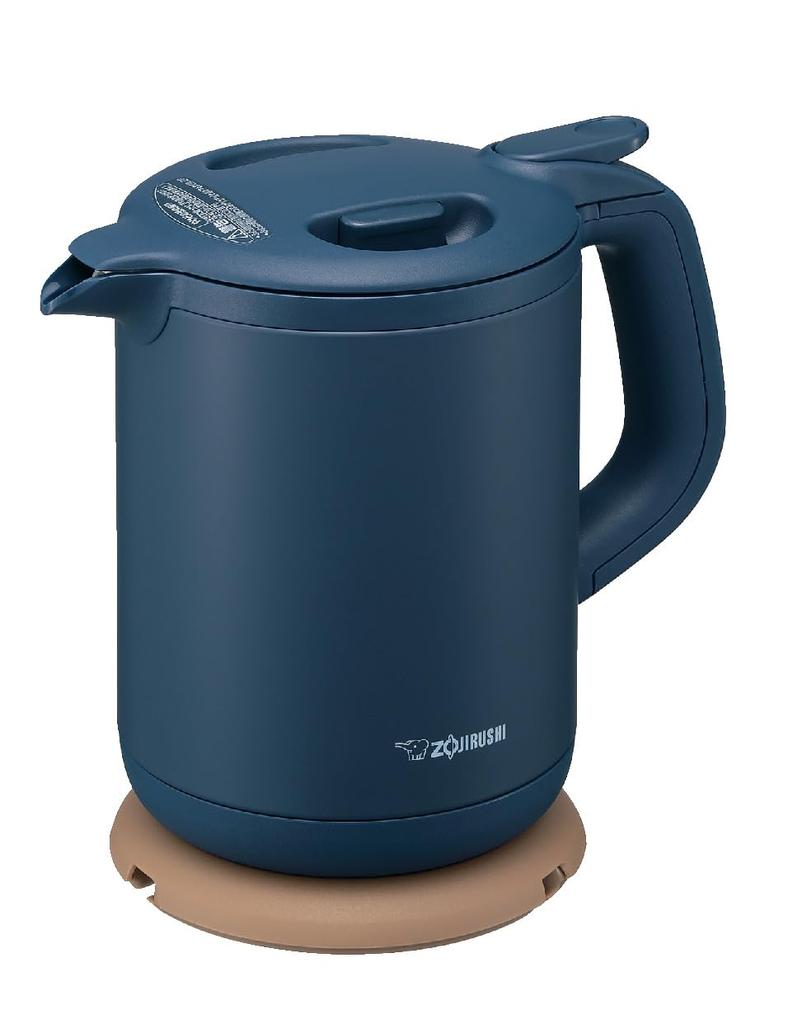 Zojirushi Electric Kettle Keeps Warm At for 1 Hour After Boiling Navy 0.8L 90℃ CK-AJ08-AD