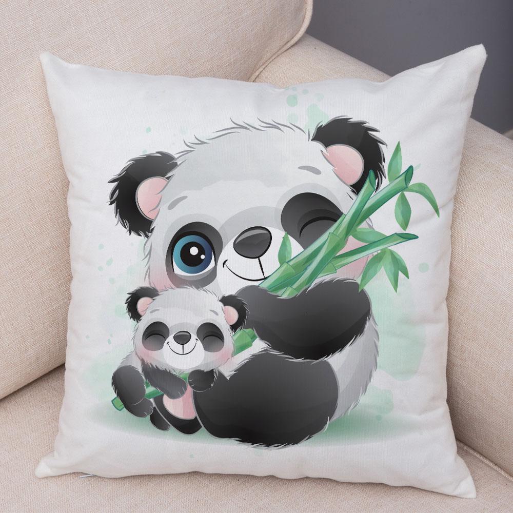 Детская комната, диван, украшение для дома, автомобиля, милая наволочка с изображением животных, мягкая плюшевая подушка с рисунком китайской панды