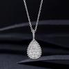 Легкая роскошь, нишевый дизайн, высококлассный кулон в виде бриллианта-капли воды с шариковым краем, универсальное ожерелье в виде капли росы, капли слезы, женское
