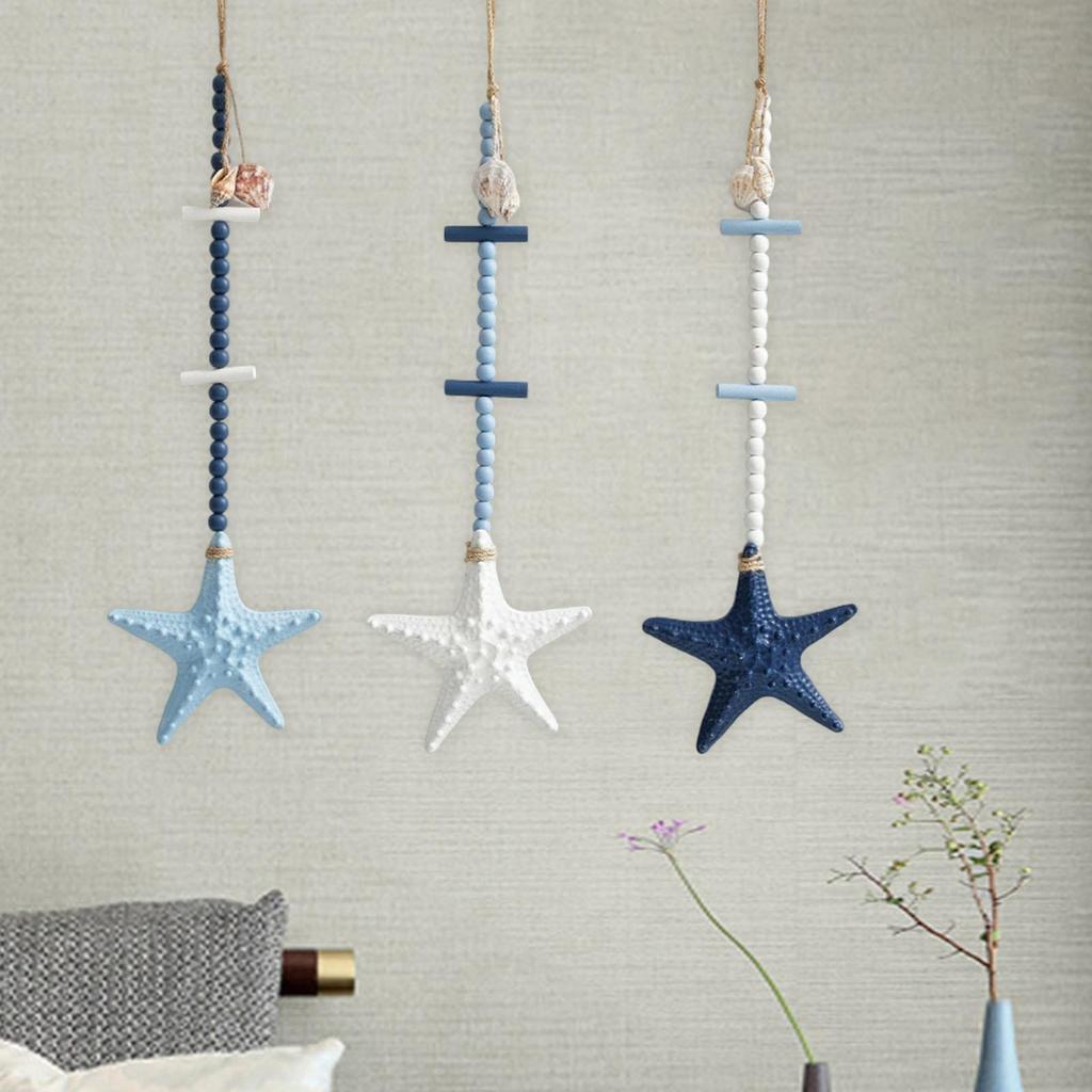 Wooden Starfish Wall Hanging Decor Nautical Decor Boho Wall Art Decor Rustic for Party Favor Living Room Beach Home Bedroom