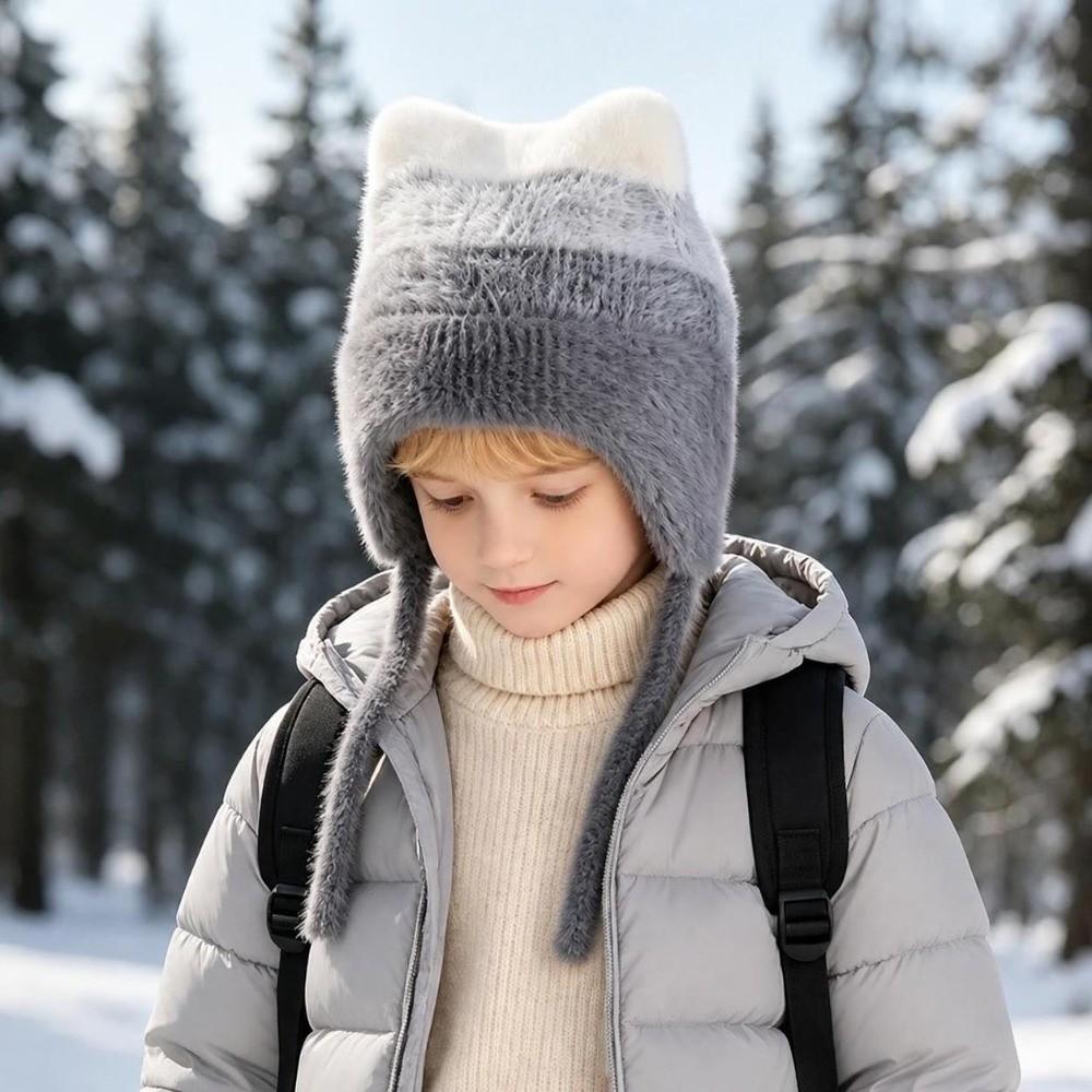 Cute Cat Ear Ear Protection Hat Keep warm Beanie Hat Cute Plush Warm Hat Boy Girl