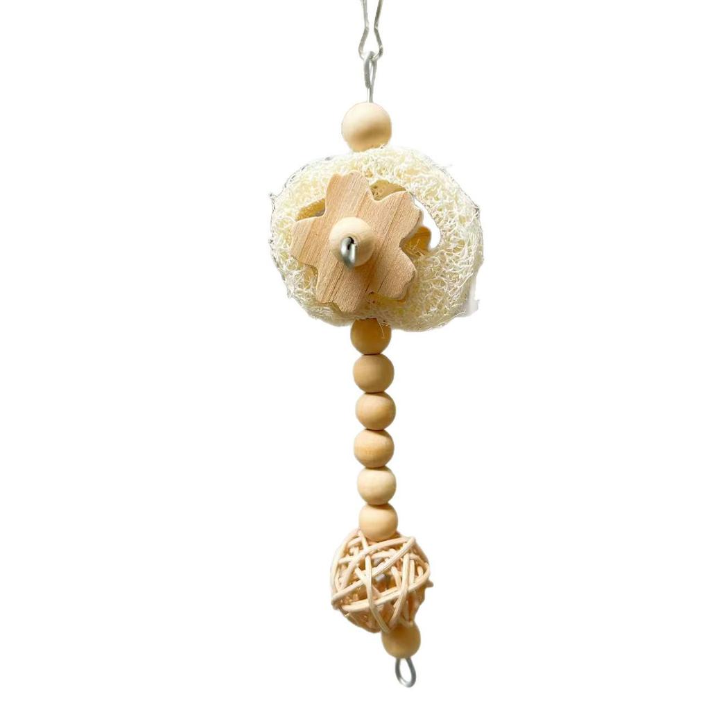 Wooden Loofah Vine Woven Parrot Toy