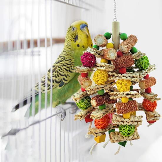 Игрушка-попугай, красочные аксессуары, натуральная деревянная игрушка-головоломка, клетка для птиц, жевательная игрушка для