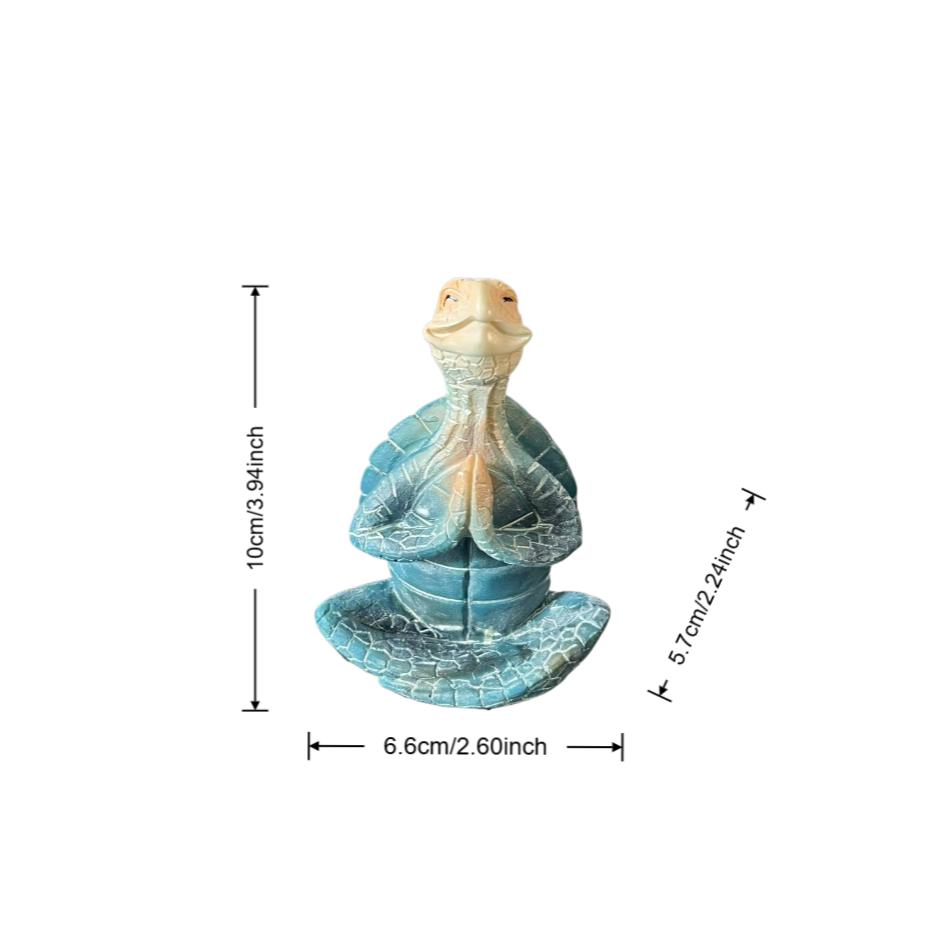 Resin Craft Meditation Turtle Statue, Resin Zen Decoration Suitable for Turtle Enthusiasts and Collectors.