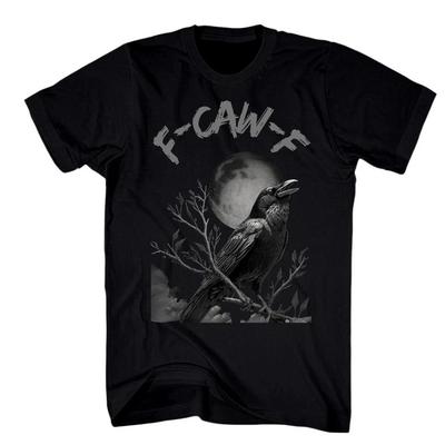Черная ворона F-Caw-F Футболка Черная птица Новинка Футболка Fcawf Смешная Луна Маленькая - 4XL Унисекс Футболка