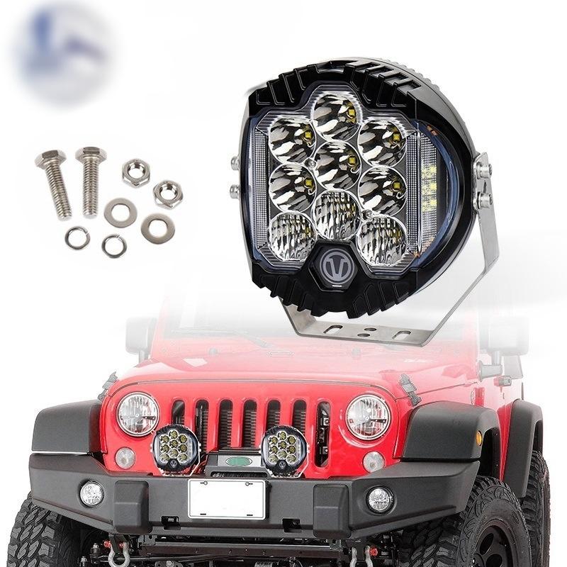 New 90W 5 7 9 Inch Car LED Work Lights Off-Road Vehicle Upgrade High-Brightness Spotlight Dual-Beam Car Front Bumper Focused