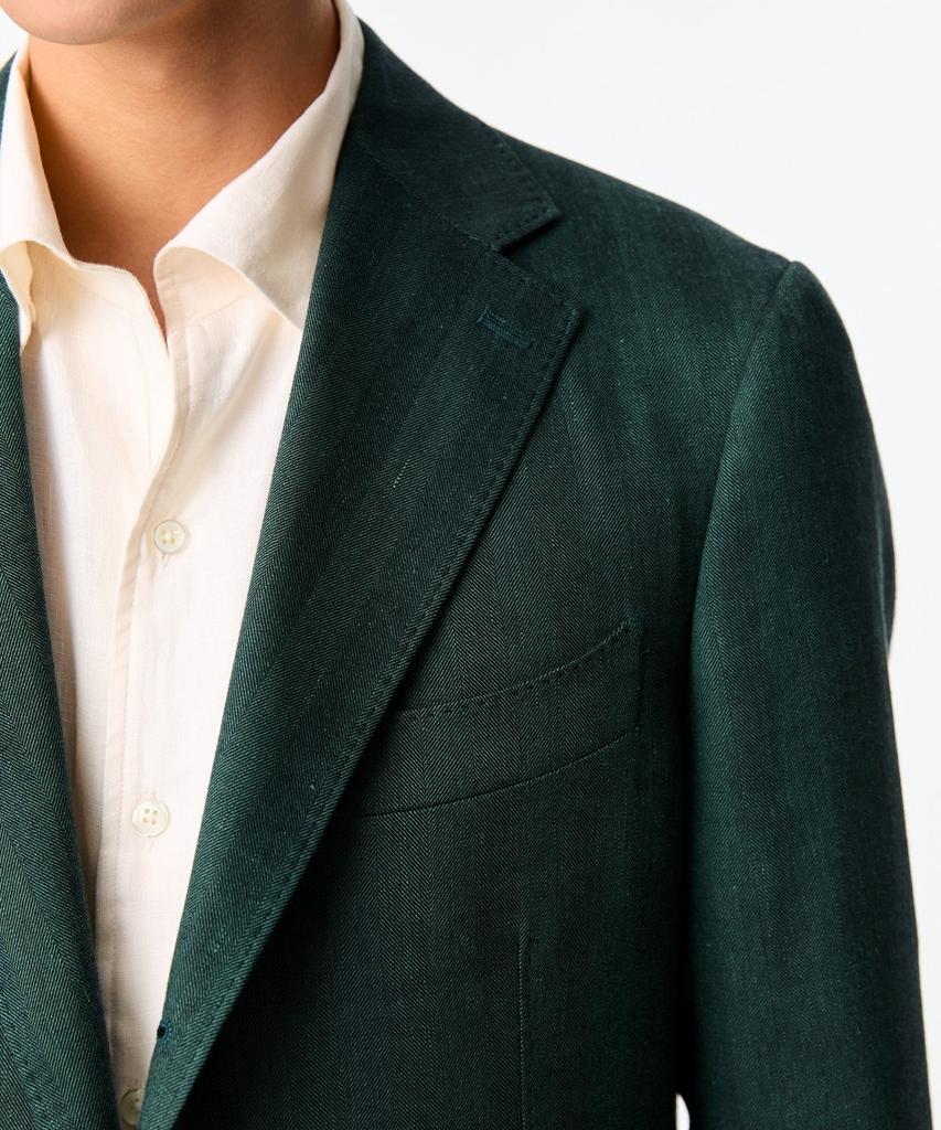 Man On The Boon [Drago] Herringbone Linen Wool Jacket_Green 4714102008