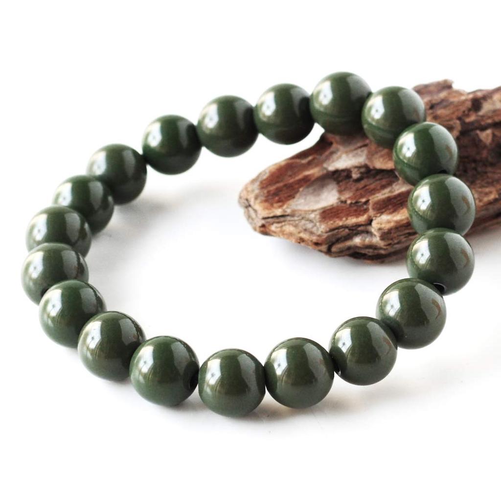 Зеленый браслет Хокутолит 10 мм Сделано на Тайване Измерены отрицательные ионы Радий Зеленый Гекторит Внутренний диаметр [ЗОЛОТОЙ КАМЕНЬ] Прибл.. 15.5cm