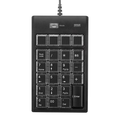 Sanwa Supply цифровая программируемая клавиатура с функцией назначения, проводное USB-соединение, мембранная кнопка переключения на 23 клавиши + NT-19UH2BKN2