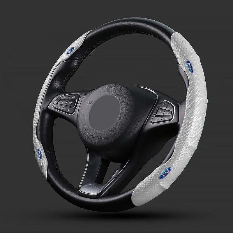 2025 Горячие Для Ford Новый Автомобиль Рулевого Колеса Чехлы Углеродное Волокно Кожа Автомобиля Салон Декоративные Для Ford Fiesta Mondeo Fusion Expl