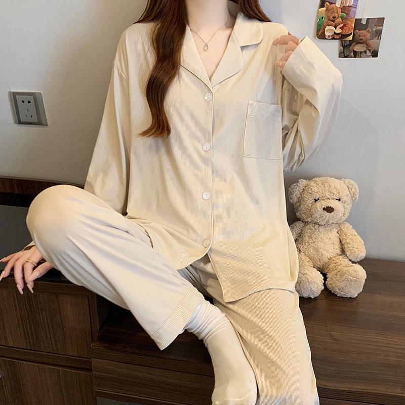 Retro puppy stars ins girl pajamas casual loungewear long sleeves trousers set can be worn outside