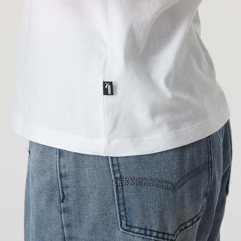 Puma Gradient Letter Print Training T-Shirt Women Tops White 682140-02