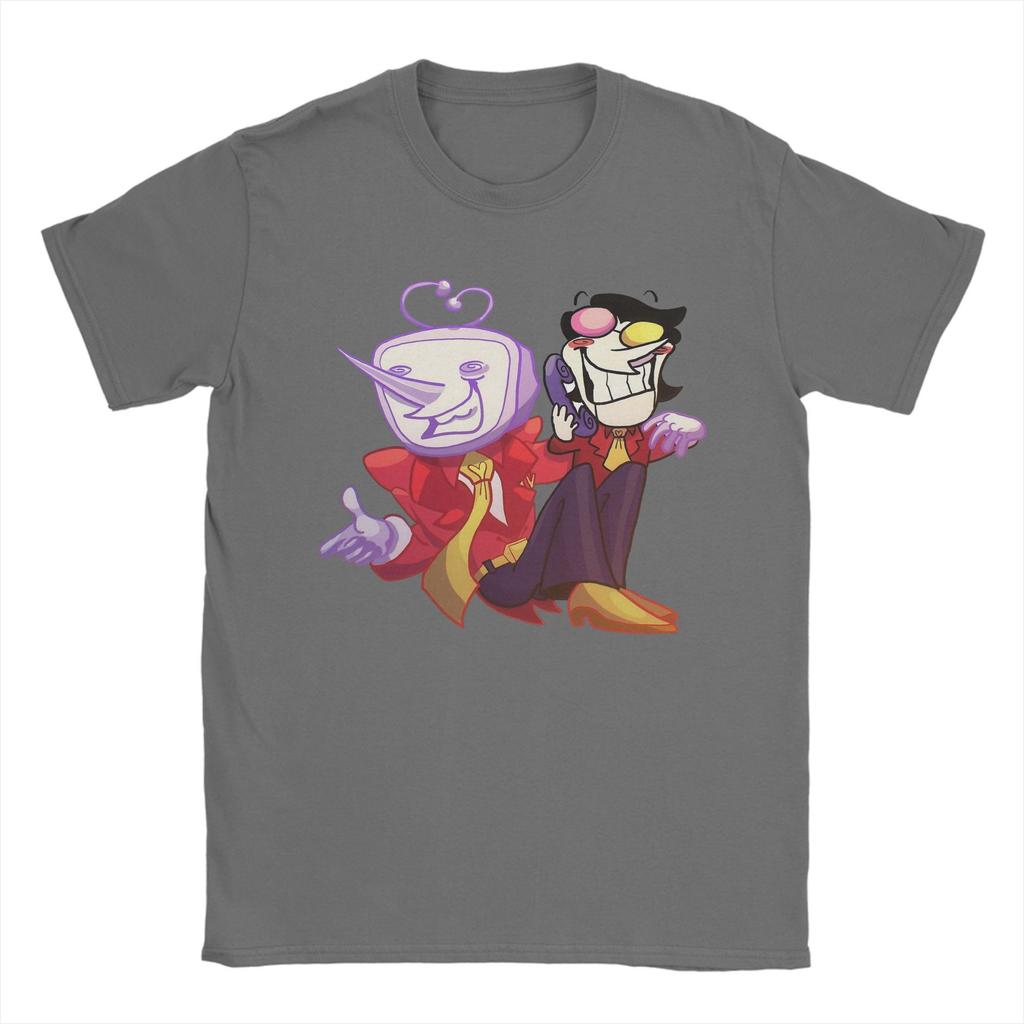 Men's T-Shirts Deltarune Spamton and Tenna Vintage Pure Cotton Tee Shirt Short Sleeve T Shirt O Neck Clothing Plus Size