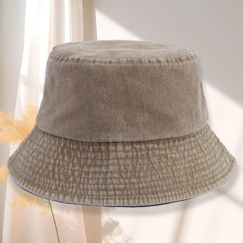 Retro Pure Cotton Washed Bucket Hat for Men and Women Spring and Autumn Summer Tide Sunscreen Sunshade Basin Hat