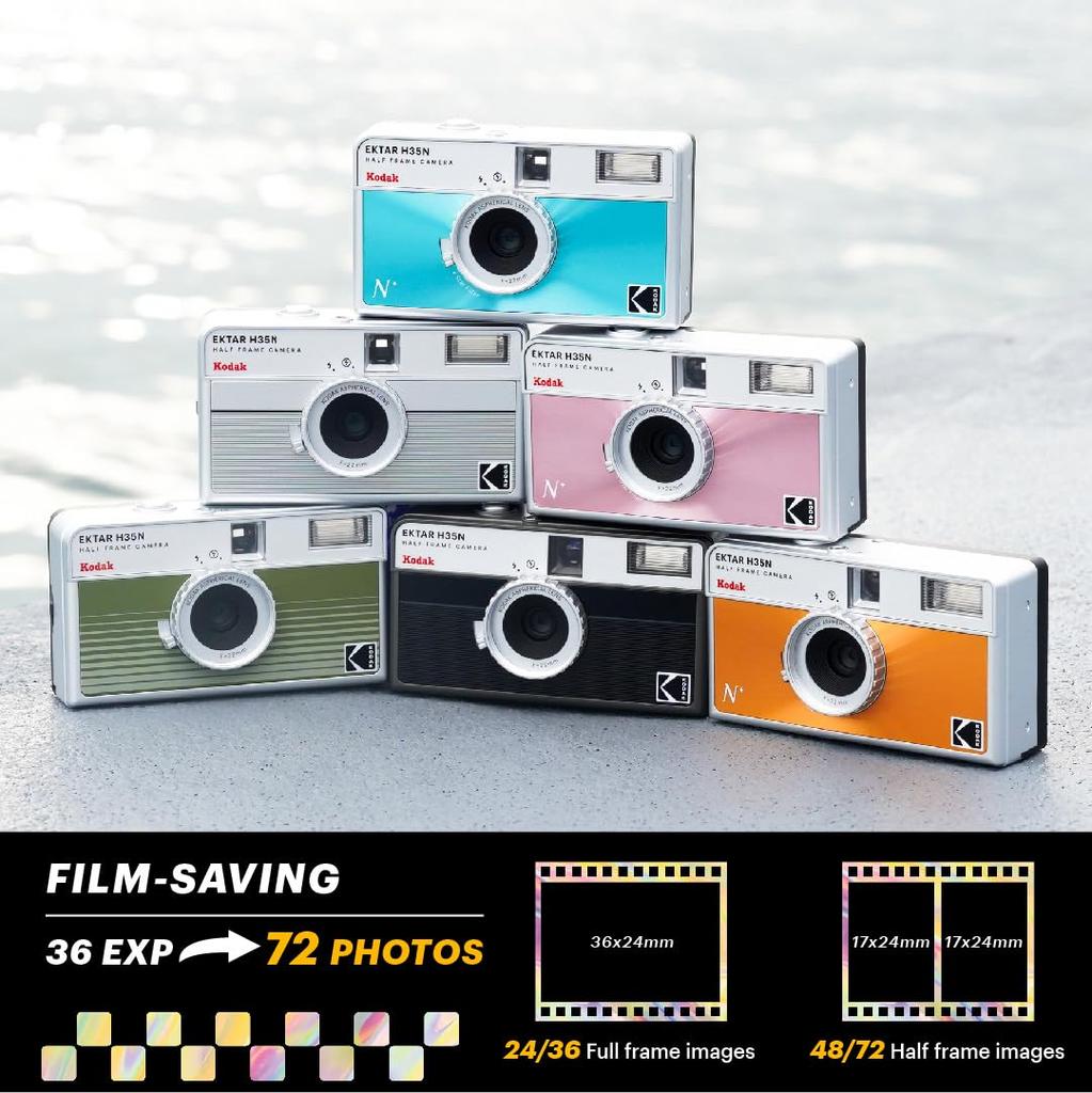 KODAK EKTAR H35N Полукадровая пленка Focus Bulb Star Coated Улучшенный объектив и батарейки AAA Не камера, 35 мм, многоразовая, бесплатная, функция, встроенный фильтр,